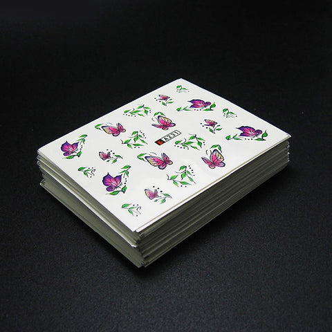 50 Sheets Nail Art Flower Water Transfer Stickers Nail Wraps Sticker Foil 0260 - Artlalic Nail Art