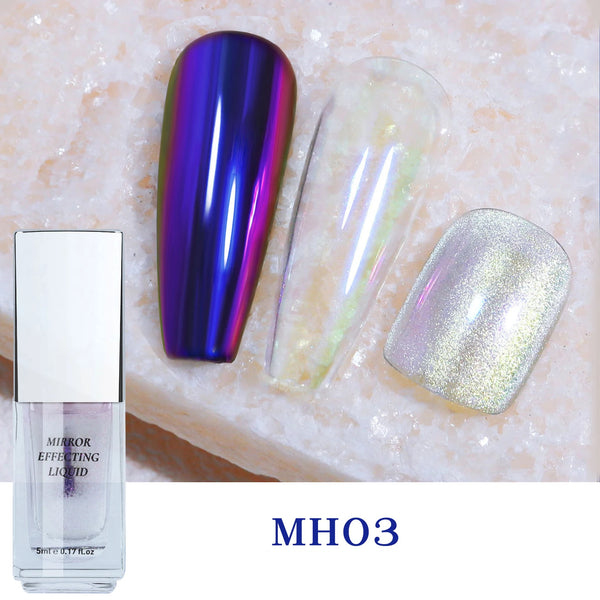 5ml Aurora Liquid Mirror Powder, Metallic Chrome Nail Art Glitter for DIY Manicure Decorations 0010