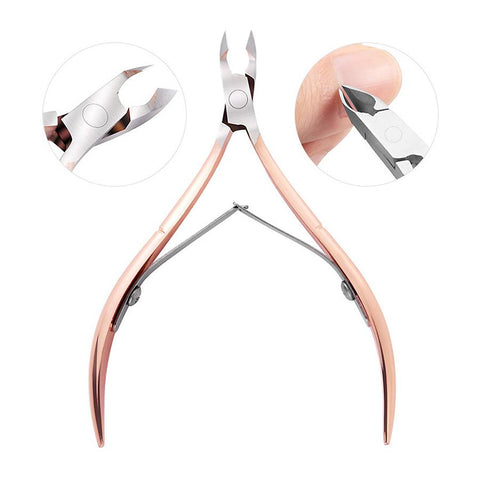 Rose Gold Stainless Steel Cuticle Clippers and Dead Skin Remover, Nail Nippers for Manicure and Pedicure 1135