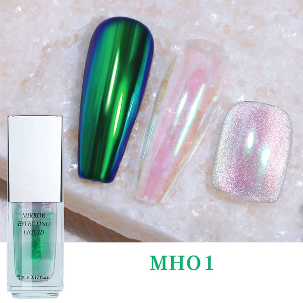 5ml Aurora Liquid Mirror Powder, Metallic Chrome Nail Art Glitter for DIY Manicure Decorations 0010