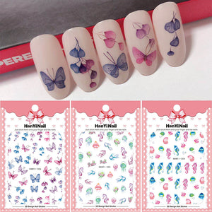 Nail Art Butterfly Flowers Stickers Decals Self Stick Gel Polish Tips Decor 1424 - Artlalic Nail Art Manicure Makeup Beauty Fashion