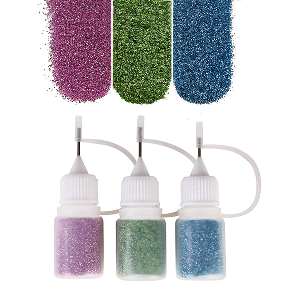3 Bottle Diamond Nail Glitter Powder Sparkly Chrome Mirror Pigment 2426 - Artlalic Nail Art Manicure Makeup Beauty Fashion