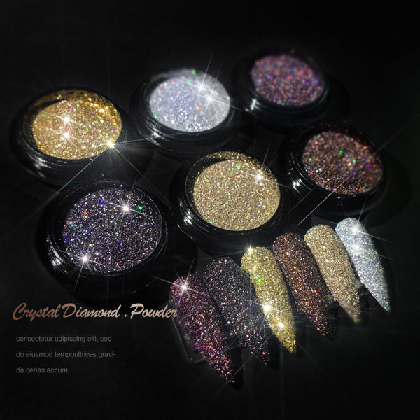 Nail Powder Glitter Crystal Diamond Nail Art Pigment Nail Polish Laser Dazzling 2584 - Artlalic Nail Art Manicure Makeup Beauty Fashion