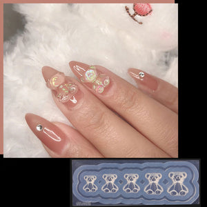 Nail Art UV Resin Jewelry Liquid Silicone Mold Cute Bear DIY Jewelry Nail Art UV Gel Acrylic Tips Mold 2611 - Artlalic Nail Art Manicure Makeup Beauty Fashion