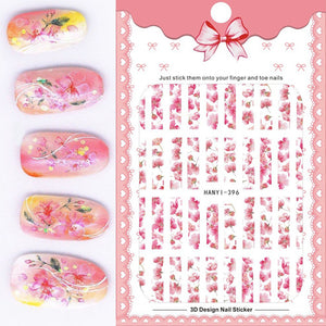 Nail Stickers Cherry Blossoms Decals Design UV Gel Polish for Summer Fashion Nail Art Slice 1553 - Artlalic Nail Art Manicure Makeup Beauty Fashion