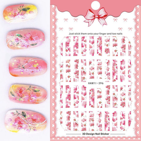 Nail Stickers Cherry Blossoms Decals Design UV Gel Polish for Summer Fashion Nail Art Slice 1553 - Artlalic Nail Art Manicure Makeup Beauty Fashion