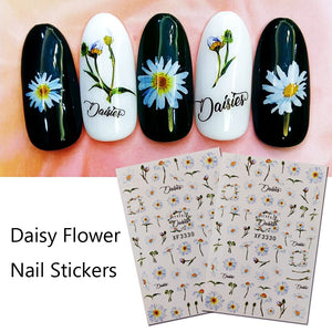 1 Sheet Nail Stickers Daisy Series Summer Nail Polish Manicure Gel Accessories Women Nail Art Tips Decoration - Artlalic Nail Art Manicure Makeup Beauty Fashion