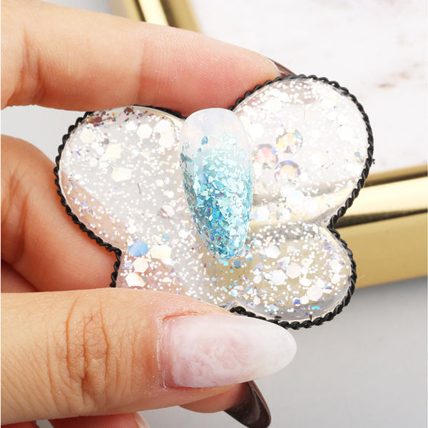 Nail Art Practice Training Display Magnetic Stand Butterfly Pearl Crystal Holders False Nail Tip DIY Showing Shelf - Artlalic Nail Art Manicure Makeup Beauty Fashion