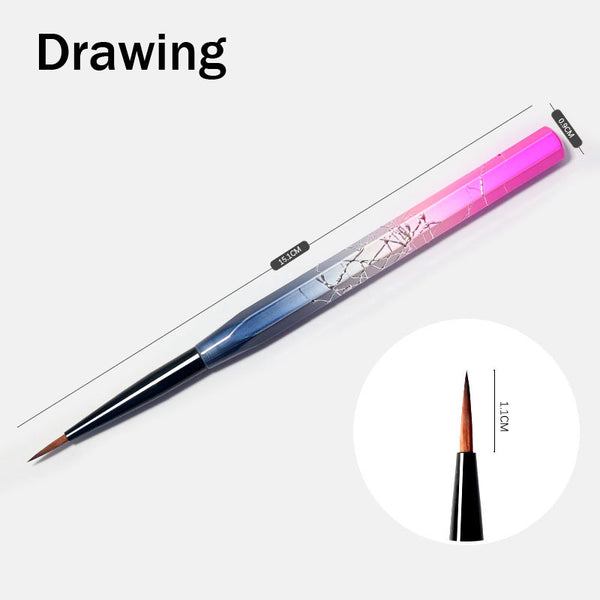 Nail Art Brush Liner Gradient Shading Painting Drawing Pen 0413