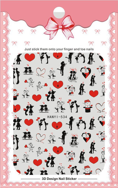 Love Valentine's Day Self-Adhesive Nail Art Sticker Decals Hanyi528-539 (6345)