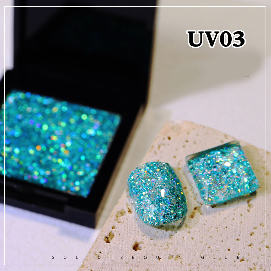 Solid Glitter Sequins UV Gel Polish Holographic Gel 0021