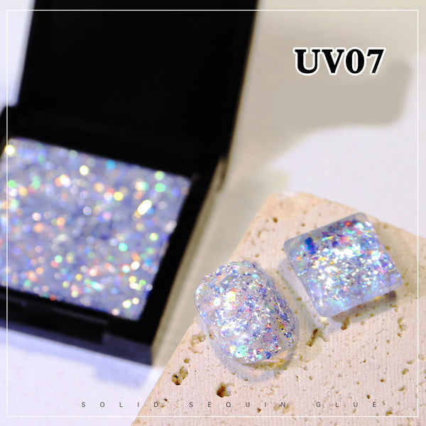 Solid Glitter Sequins UV Gel Polish Holographic Gel 0021
