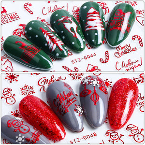 Nail Art Stickers Transfers Xmas Merry Christmas Santa Claus Collection Decor 2225 - Artlalic Nail Art Manicure Makeup Beauty Fashion