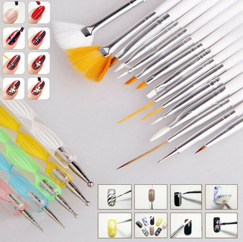 20Pcs UV Gel Nail Art Design Set Dotting Painting Drawing Polish Brush Pen Tools 0198 - Artlalic Nail Art Manicure Makeup Beauty Fashion