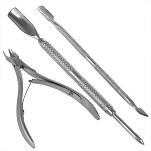 Stainless Steel Nail Cuticle Spoon Pusher Remover Cutter Nipper Clipper Cut Set 0221 - Artlalic Nail Art Manicure Makeup Beauty Fashion