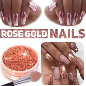 Rose Gold Nail Mirror Powder Nails Glitter Chrome Powder Nail Art Decoration 0553 - Artlalic Nail Art Manicure Makeup Beauty Fashion