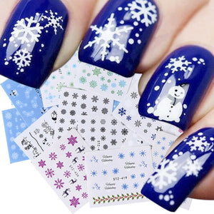 30 Sheets Nail Art Water Decal Stickers Snowflake Christmas Xmas Watermark 1755 - Artlalic Nail Art Manicure Makeup Beauty Fashion