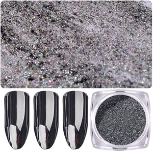 Magic Mirror Powder Nail Glitter 1g Aurora Shining Pure Black Color 0578 - Artlalic Nail Art Manicure Makeup Beauty Fashion