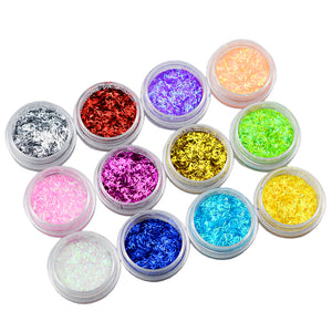 12 Nail Art Sparkly Sequin Confetti Glitter Decoration Set 2341 - Artlalic Nail Art Manicure Makeup Beauty Fashion