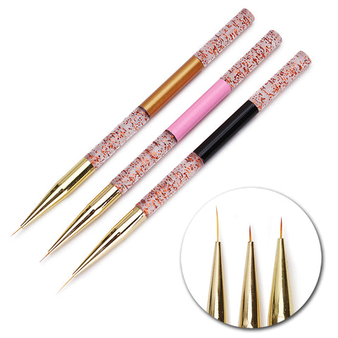 3 Nail Art Liner Painting Pen Brushes Set 3D Tips Stripe Line French Design 0403 - Artlalic Nail Art Manicure Makeup Beauty Fashion