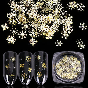 90 Decor Snowflake Nail Sequins Nail Art Glitter Gold Metal Slices 1848 - Artlalic Nail Art Manicure Makeup Beauty Fashion