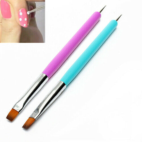 Double Way Nail Art Pen Painting Dotting Acrylic UV Gel Polish Brush Liner Tool 2167 - Artlalic Nail Art Manicure Makeup Beauty Fashion