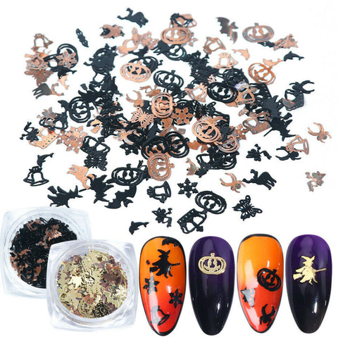 Nail Art Halloween Gold Black Witch Bats Mix Pot Spangle Glitter Sequins Decor 2228 - Artlalic Nail Art Manicure Makeup Beauty Fashion