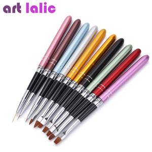 10Pcs Nail Art Brush Pen Set 10 Sizes Design Polish Nylon UV Gel Painting 0329 - Artlalic Nail Art Manicure Makeup Beauty Fashion