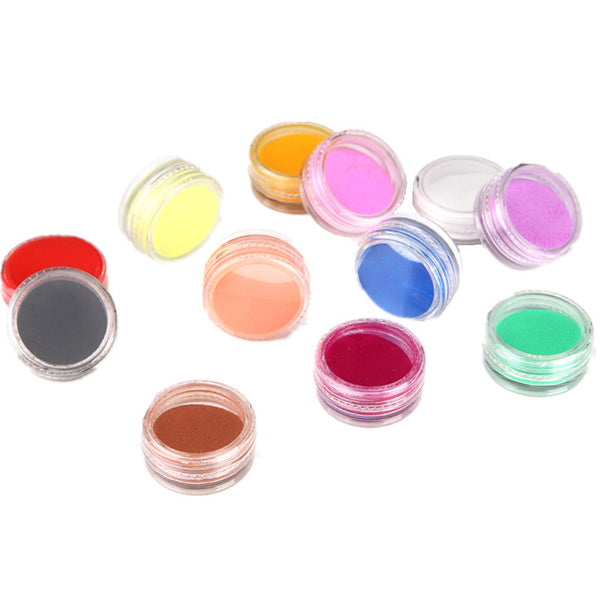 12 Bottle Colors Acrylic Nail Art Tips UV Gel Powder 3D DIY Decorations 0411 - Artlalic Nail Art Manicure Makeup Beauty Fashion