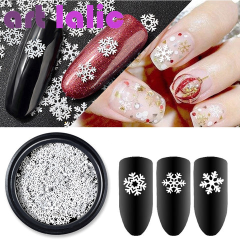 3D Snowflakes Nail Sequins Flakes Paillette Glitter Christmas Xmas Nail Art 1500 - Artlalic Nail Art Manicure Makeup Beauty Fashion