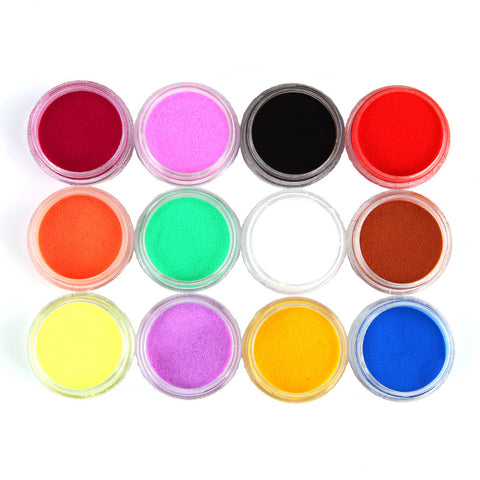 12 Bottle Colors Acrylic Nail Art Tips UV Gel Powder 3D DIY Decorations 0411 - Artlalic Nail Art Manicure Makeup Beauty Fashion