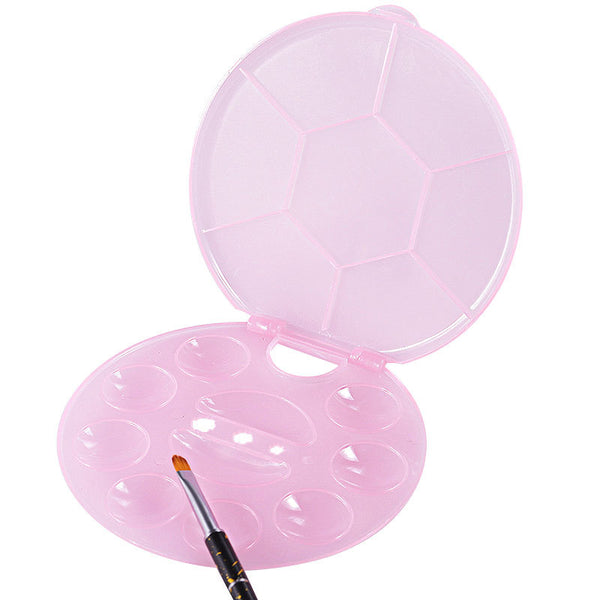 Pink Nail Art Color Palette Acrylic UV Gel Polish Holder Drawing Paint Dish 2334 - Artlalic Nail Art Manicure Makeup Beauty Fashion