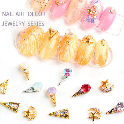 5Pcs Nail Art Jewelry Decor 3D Charm AB Diamond Ruby Gold Rhinestone Crystal Tip 2349 - Artlalic Nail Art Manicure Makeup Beauty Fashion