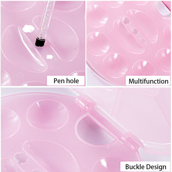 Pink Nail Art Color Palette Acrylic UV Gel Polish Holder Drawing Paint Dish 2334 - Artlalic Nail Art Manicure Makeup Beauty Fashion