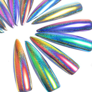 Peacock Holographic Pigment Mirror Laser Chrome Powder 0.2g Dust Manicure 0678 - Artlalic Nail Art Manicure Makeup Beauty Fashion