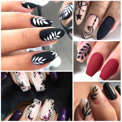 Nail Art Water Transfer Sticker Decals Stylish Black Geo Flower DIY Tips Decr 808-817 - Artlalic Nail Art Manicure Makeup Beauty Fashion