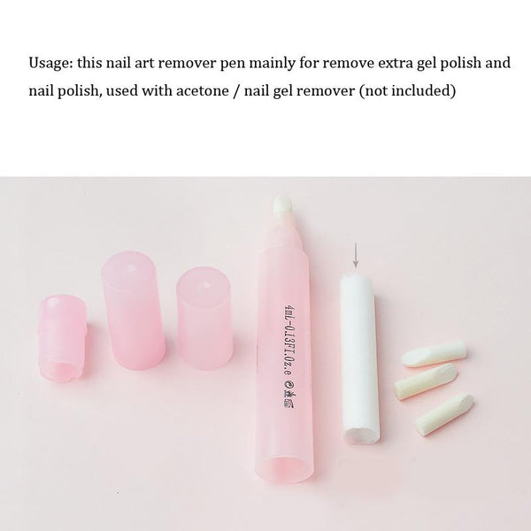 Nail Polish Corrector Removal Pen + 3Pcs Replacement Tips Cleaner 0412