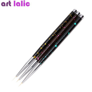 3Pcs Nail Art Brushes Pens French Stripes Lines Flower Drawing 0417