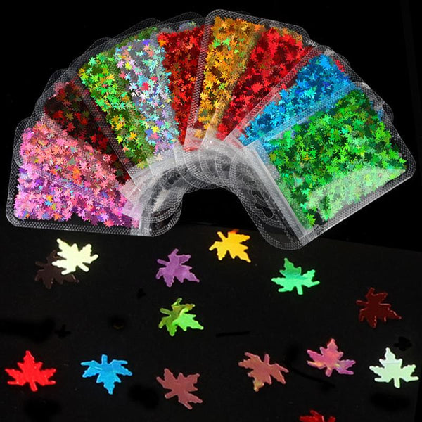 2g Nail Art Sequins for Nail Maple Leaf Holographic Glitter Sparkly 2781