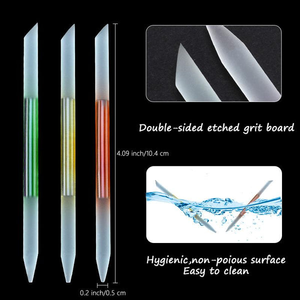 Nail File Frosted Glass Cuticle Pusher Cuticle Remover Manicure Pedicure Tools 0753