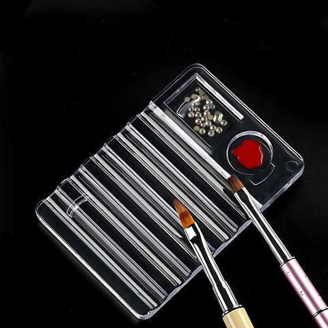Acrylic Nail Brush Stand Pen Holder Color Palette Tool 1146