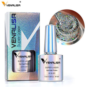 Venalisa 7.5ml Laser Gel Nail Polish LED UV Reflective Glitter Sparkling UV Gel 4727