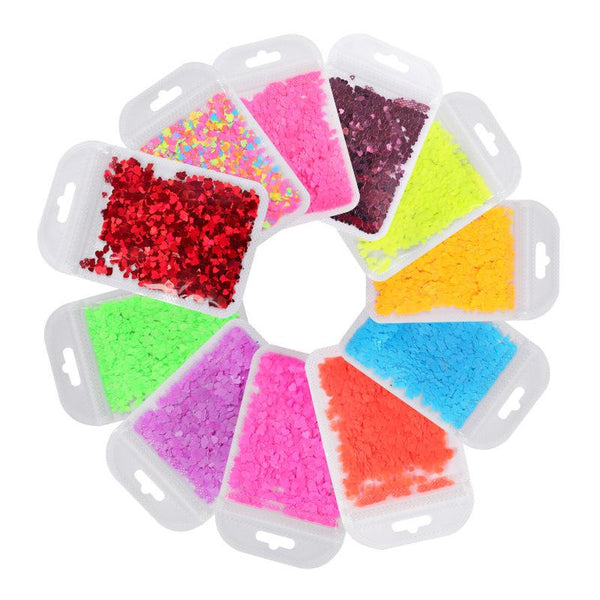 Holographic Sweet Love Heart Nail Glitter Flakes Shining Sequin 3294