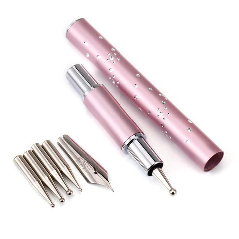 Nail Art Fine Lace Drawing Pen with 5 Pen Tips Stainless Steel Dotting Tools 0577