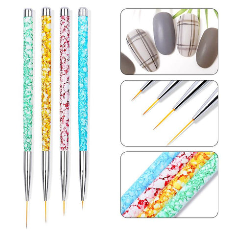 4Pcs Nail Art Graffit Liner Painting Brushes Pen Set 0481