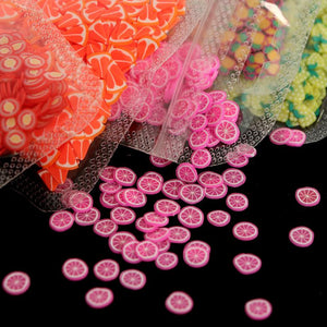 Bag of 3D Tiny Fruit Clay Polymer Slices 3940