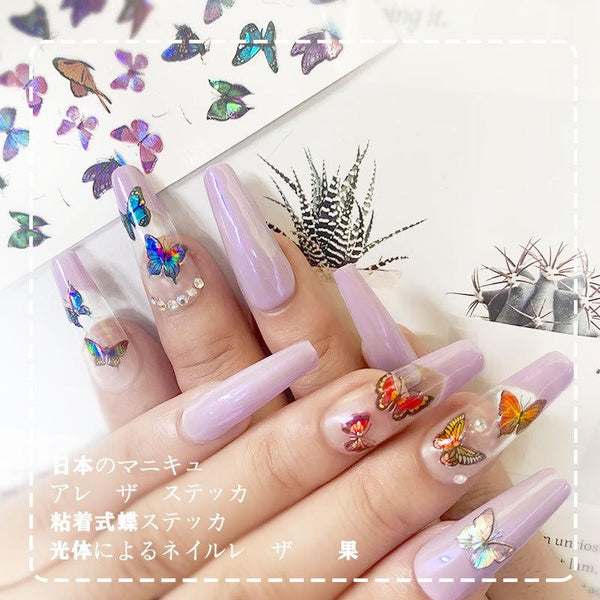 Nail Art Sticker Laser 3D Butterfly Stickers Japanese Style 1985