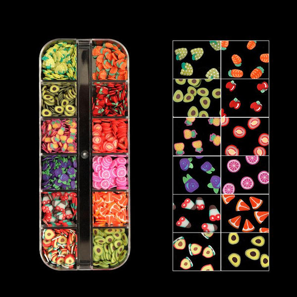 Box of Nail Art 3D Fruit Tiny Slices Polymer Clay 4461