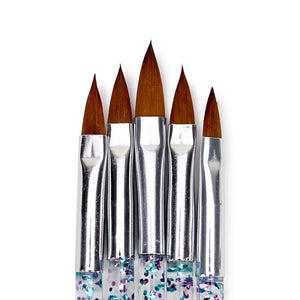 5Pcs Nail Art Brush Tools Set Crystal Handle Acrylic UV Gel Glitter Drawing Painting Brushes 1789 - Artlalic Nail Art Manicure Makeup Beauty Fashion