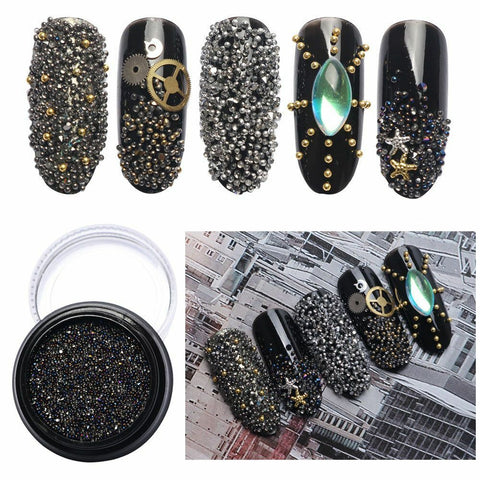 Women 3D Acrylic Beads Nail Art Wheel Tips DIY Decoration Glass Rhinestones 1132 - Artlalic Nail Art Manicure Makeup Beauty Fashion